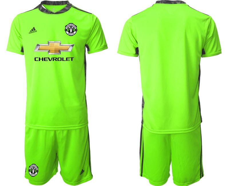 Men 2020-2021 club Manchester United fluorescent green goalkeeper Soccer Jerseys